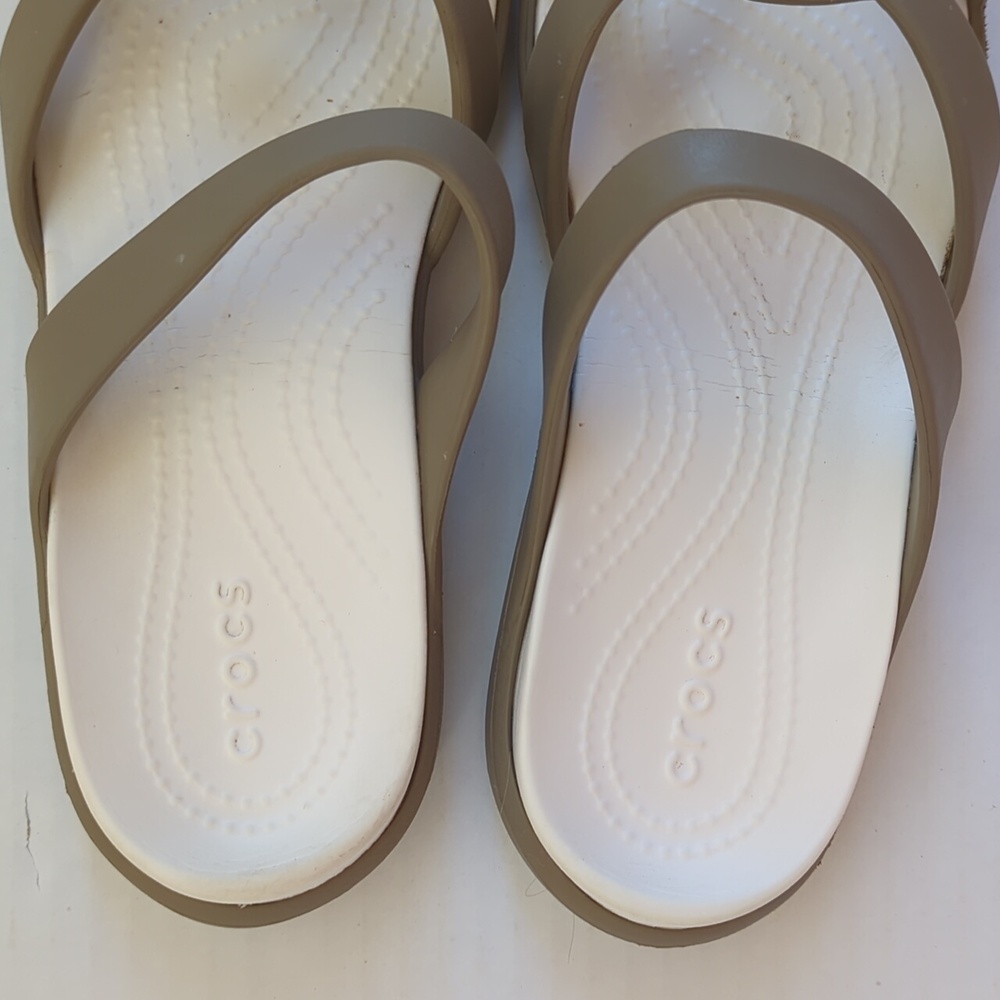 Crocs Meleen Twist Lightweight Summer Sandals 8 Taupe - Picture 9 of 16